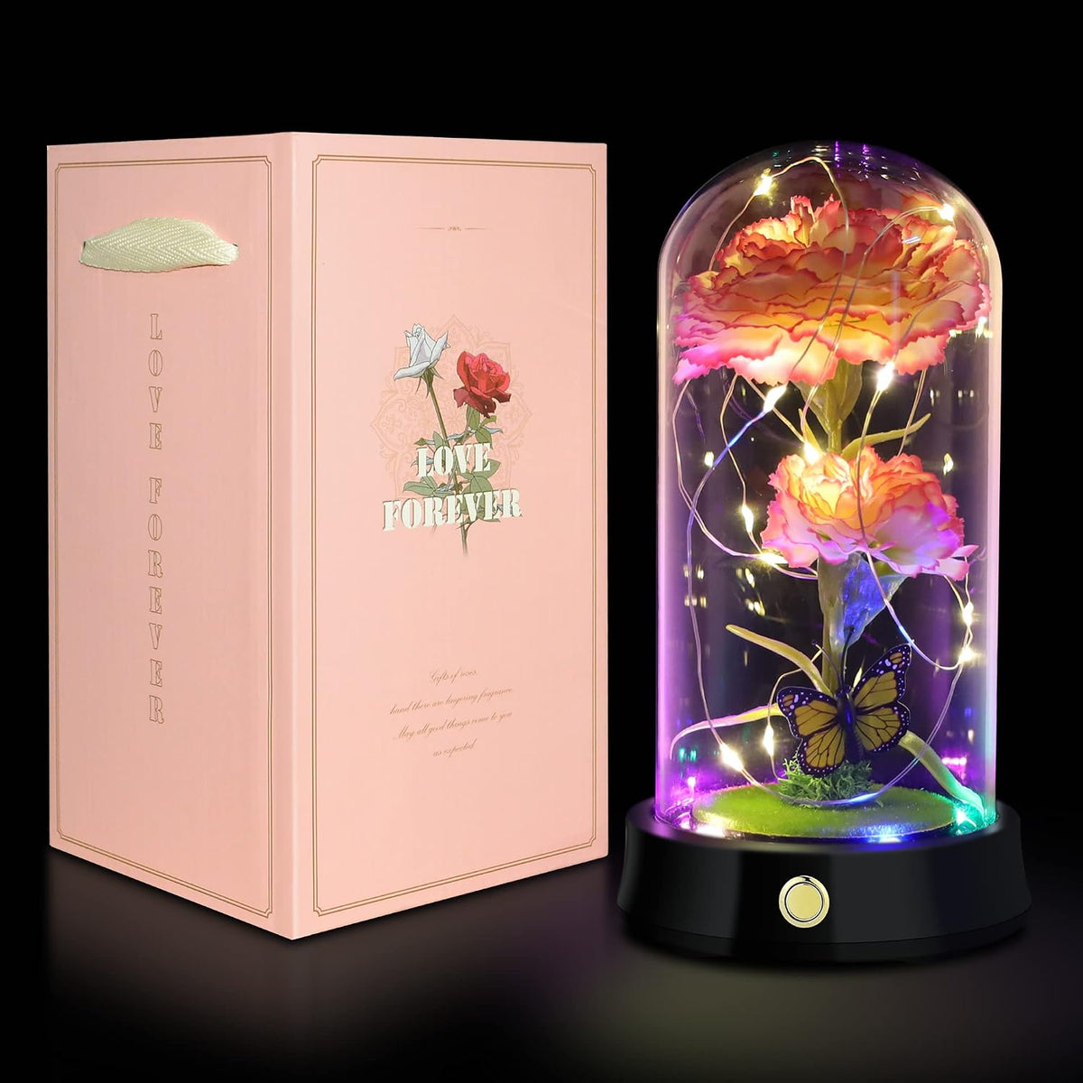 Sunflower Lamp in Glass Dome