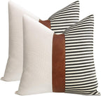 Farmhouse Stripe Pillow Covers Set of 2 – 20" x 20"
