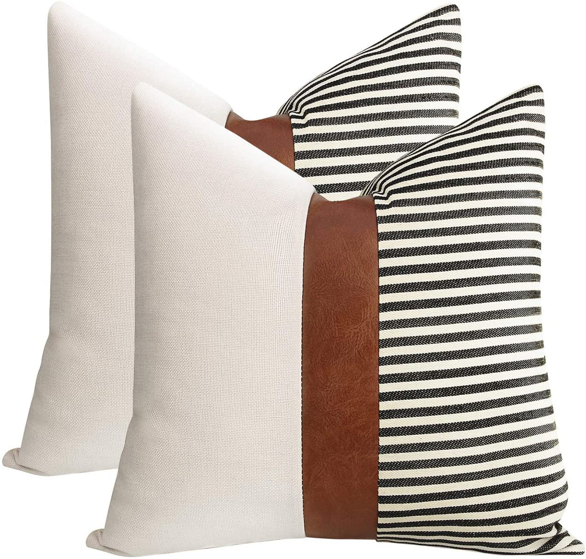 Farmhouse Stripe Pillow Covers Set of 2 – 20" x 20"