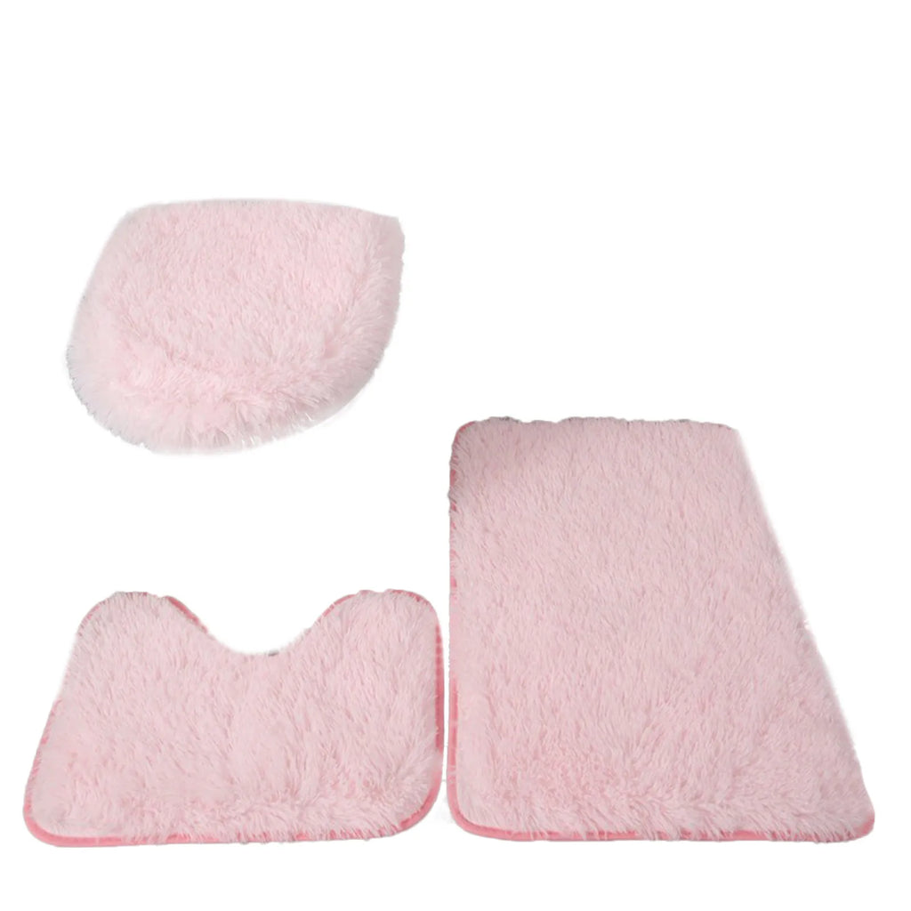 3-Piece Bathroom Rug & Toilet Lid Cover Set
