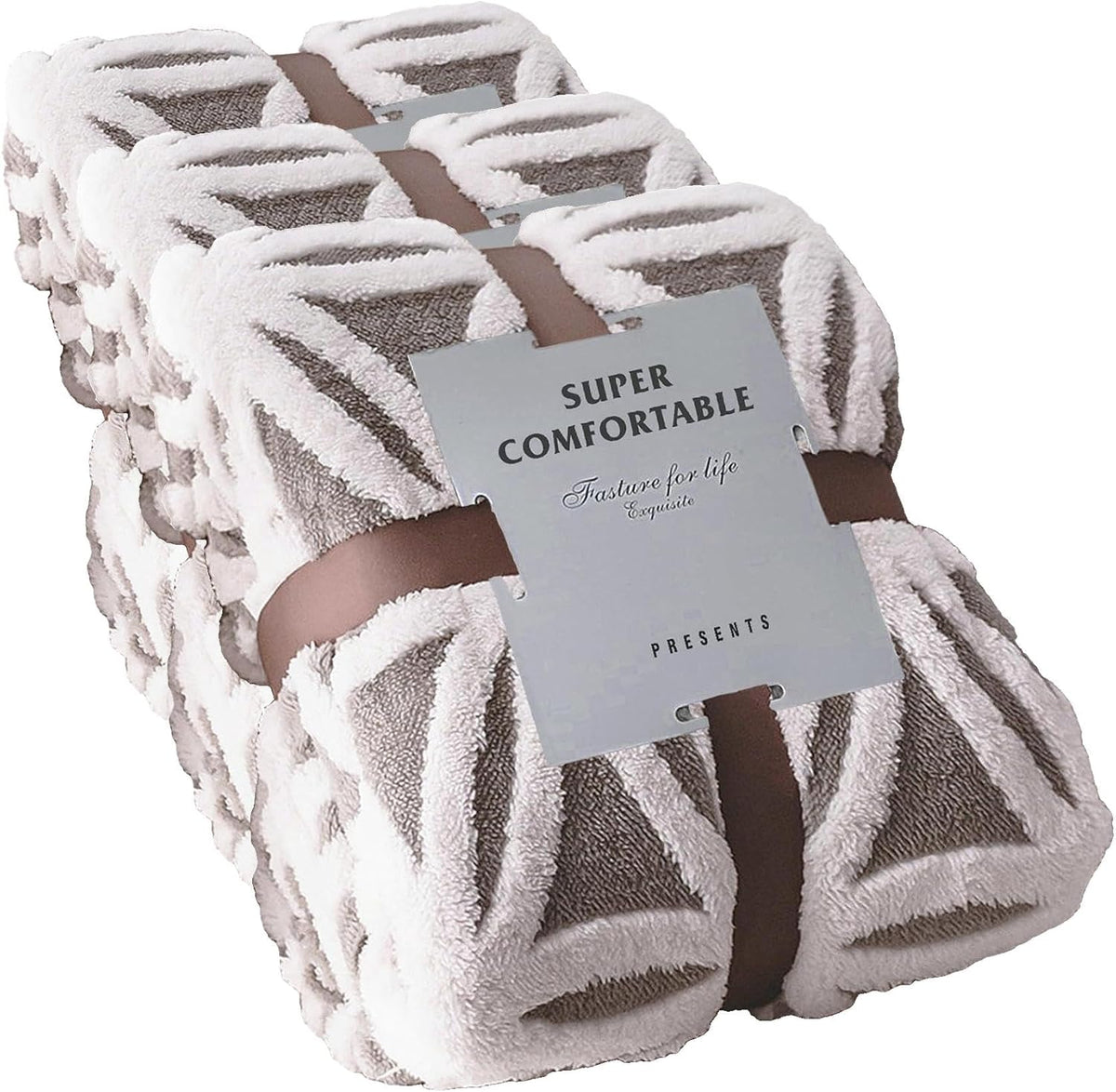 Sherpa Fleece Throw Blanket – Grey, 71" x 80"