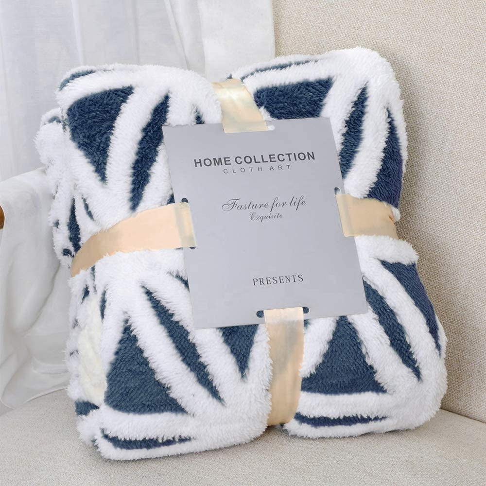 Sherpa Fleece Throw Blanket – Grey, 71" x 80"