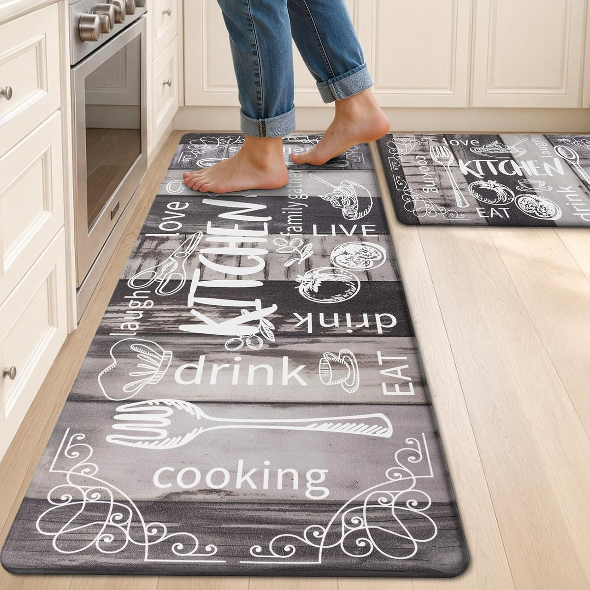 Anti-Fatigue Kitchen Rugs Set of 2