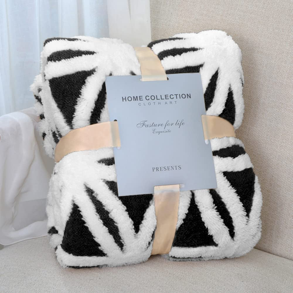 Sherpa Fleece Throw Blanket – Grey, 71" x 80"