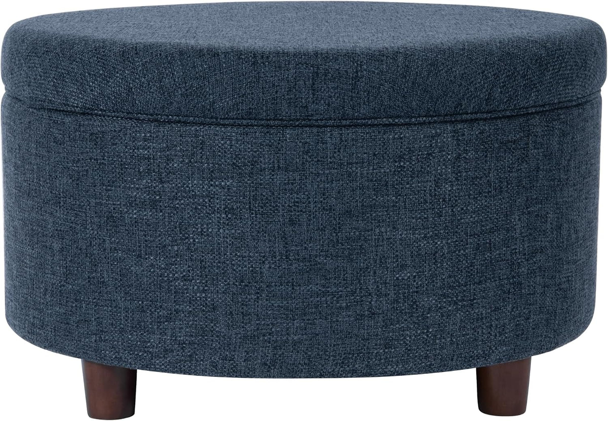 Large Button Tufted Velvet Storage Ottoman – Berry