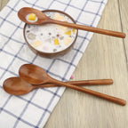 Korean-Style Wooden Spoons Set of 6 – 9 Inch Nanmu Wood