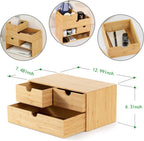 Bamboo Desk Organizer with 3 Drawers