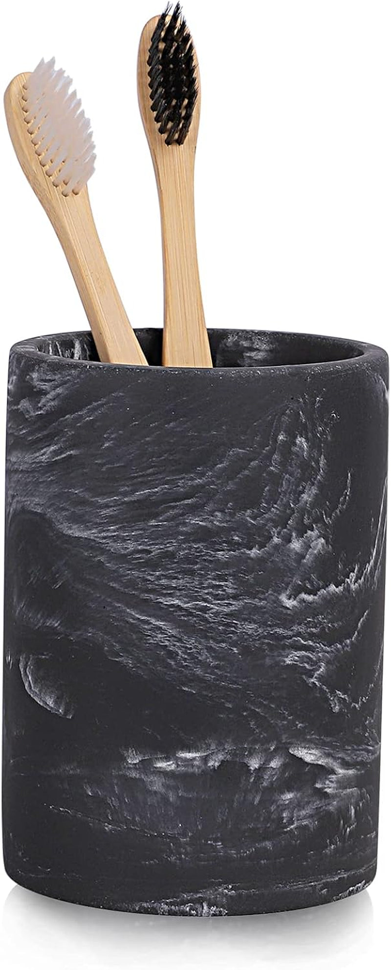 Marble Look Toothbrush Holder with Detachable Tray