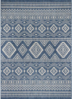 Waikiki Boho Indoor Outdoor Rug – 5' x 7' Azure & White