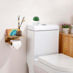 Toilet Paper Holder with Storage Shelf
