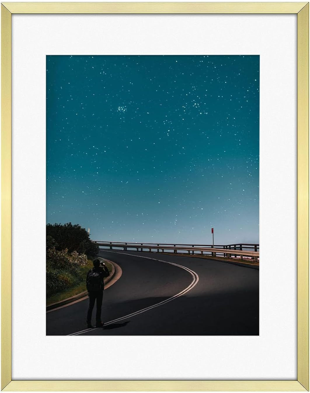 8" x 8" Aluminum Picture Frame with Mat – Gold