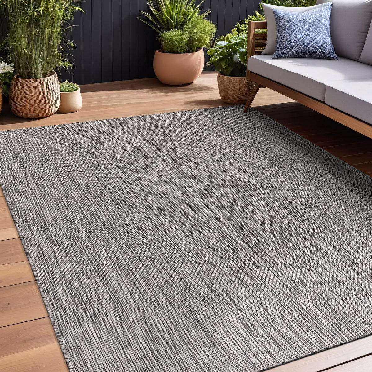 Waikiki Boho Indoor Outdoor Rug – 5' x 7' Azure & White