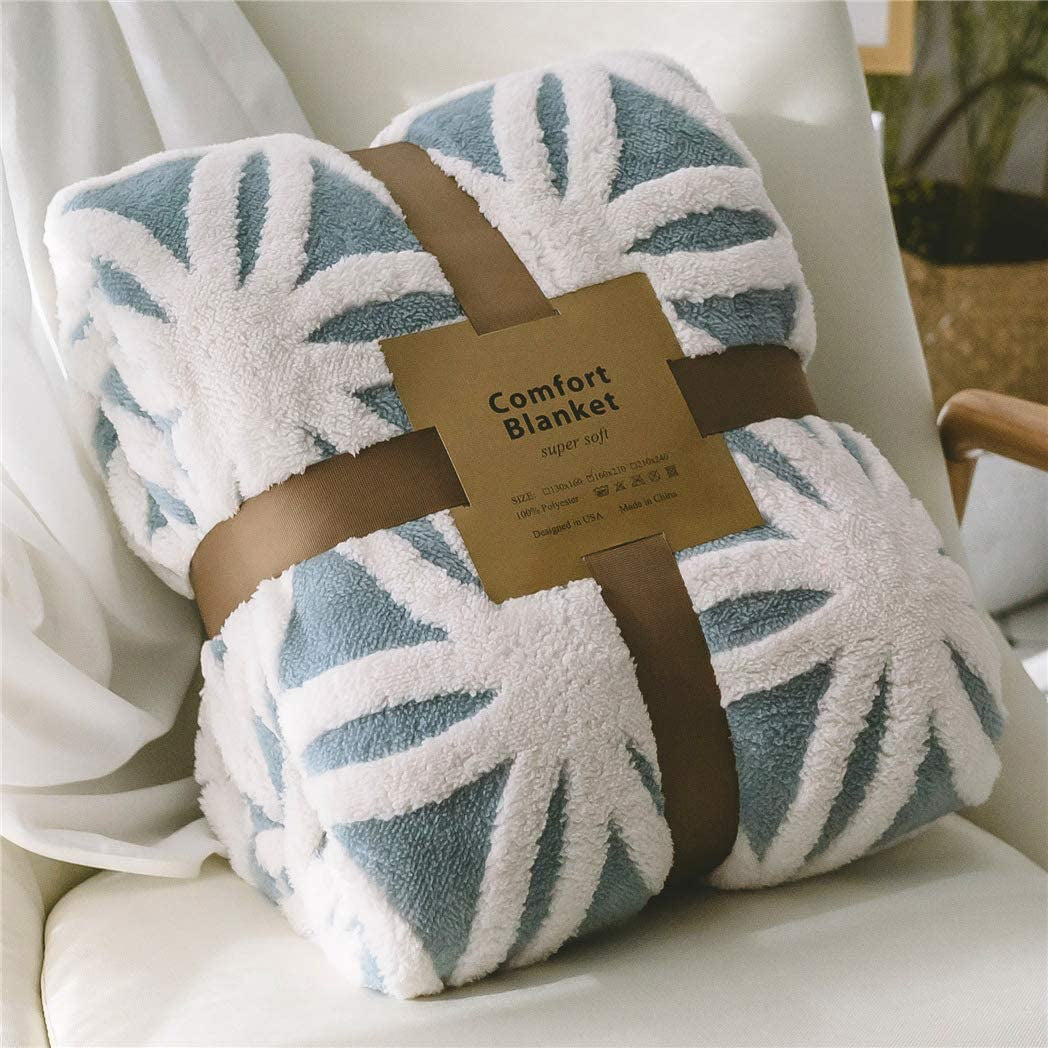 Sherpa Fleece Throw Blanket – Grey, 71" x 80"
