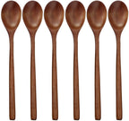 Korean-Style Wooden Spoons Set of 6 – 9 Inch Nanmu Wood