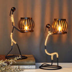 Nordic Metal Abstract Character Candlestick Holder