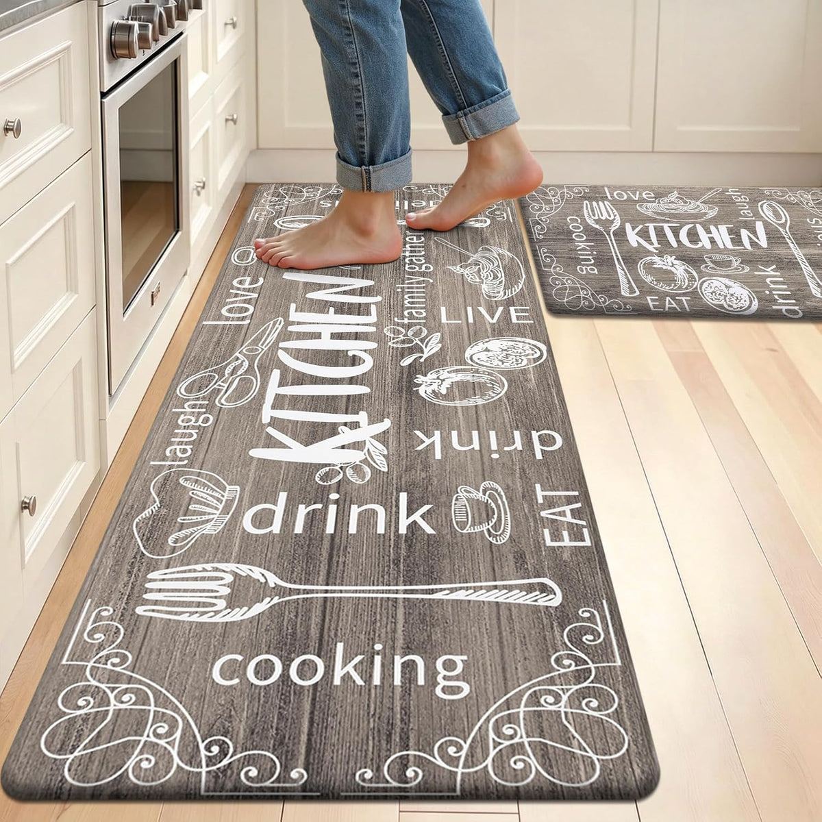 Anti-Fatigue Kitchen Rugs Set of 2