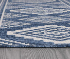 Waikiki Boho Indoor Outdoor Rug – 5' x 7' Azure & White