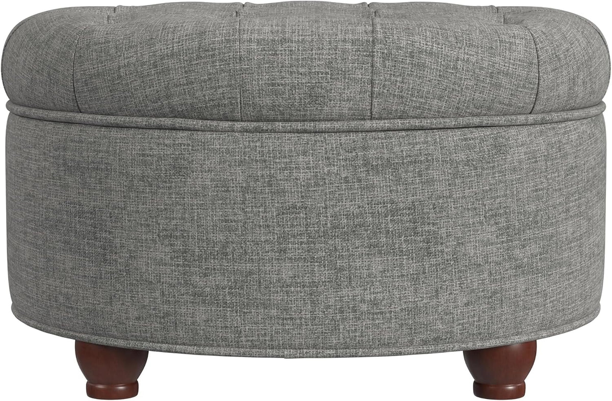 Large Button Tufted Velvet Storage Ottoman – Berry