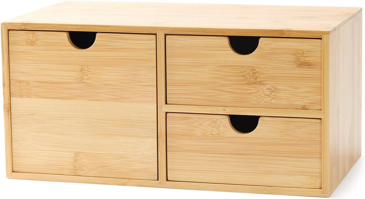 Bamboo Desk Organizer with 3 Drawers