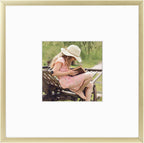 8" x 8" Aluminum Picture Frame with Mat – Gold