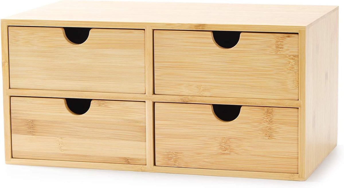 Bamboo Desk Organizer with 3 Drawers
