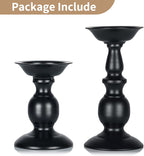 Black Metal Pillar Candle Holders Set of 2