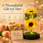 Sunflower Lamp in Glass Dome