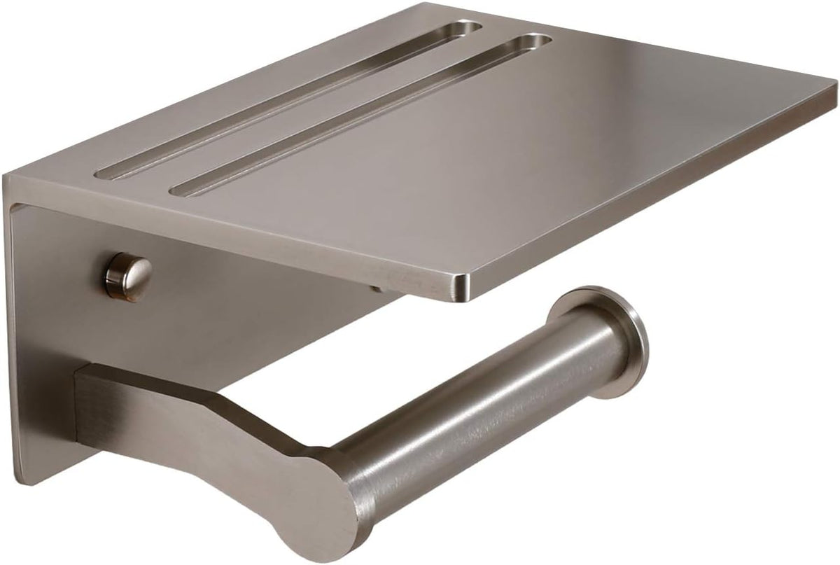 Toilet Paper Holder with Storage Shelf