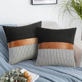Farmhouse Stripe Pillow Covers Set of 2 – 20" x 20"