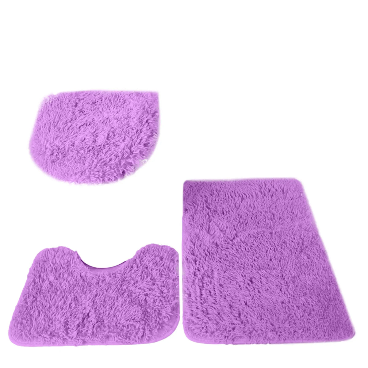 3-Piece Bathroom Rug & Toilet Lid Cover Set