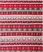 Holiday Reindeer & Snowflakes Fleece Throw Blanket – Red, 50" x 60"
