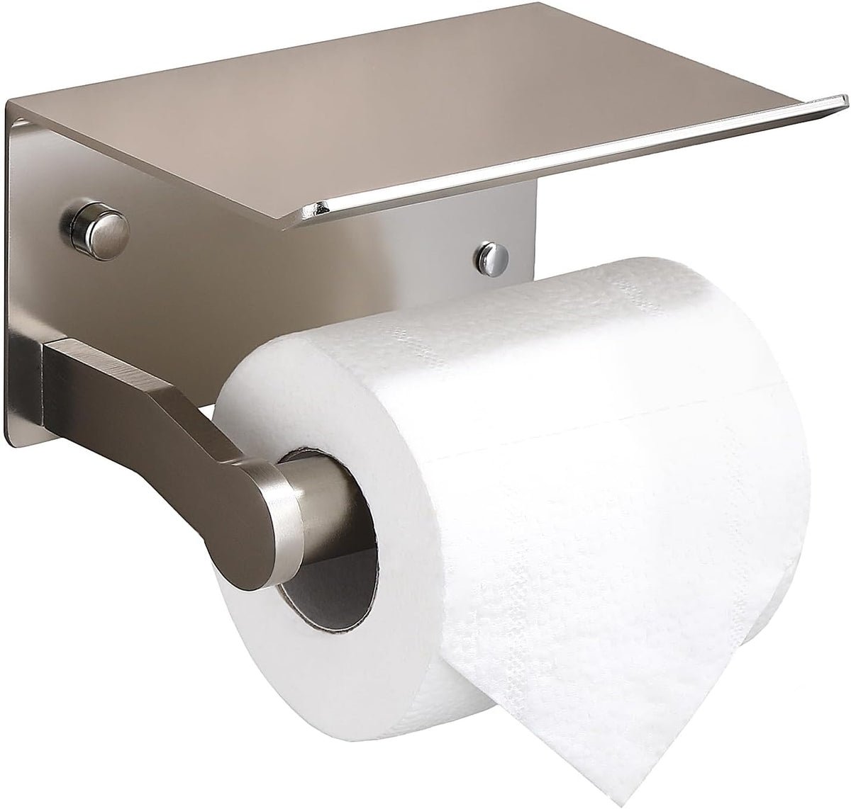 Toilet Paper Holder with Storage Shelf