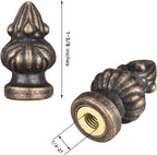 Antique Brass Lamp Finial Caps – Set of 2