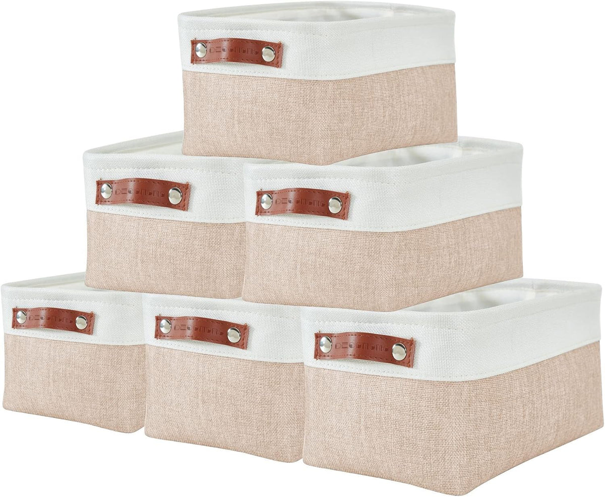 Large Fabric Storage Bins Set of 4 – Grey & White