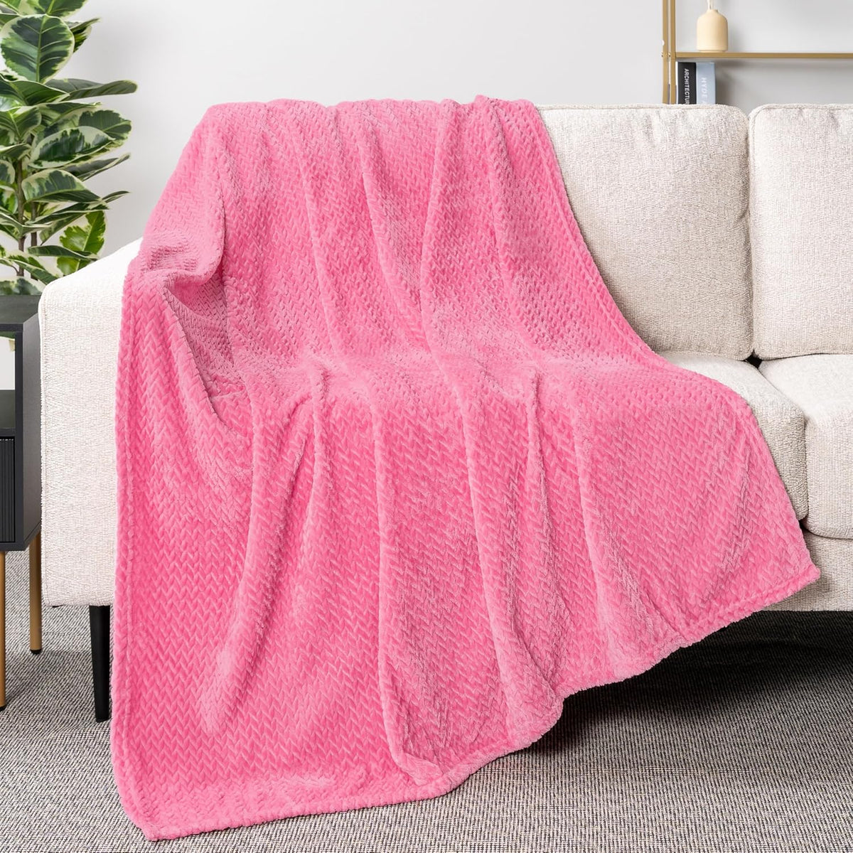 Holiday Reindeer & Snowflakes Fleece Throw Blanket – Red, 50" x 60"
