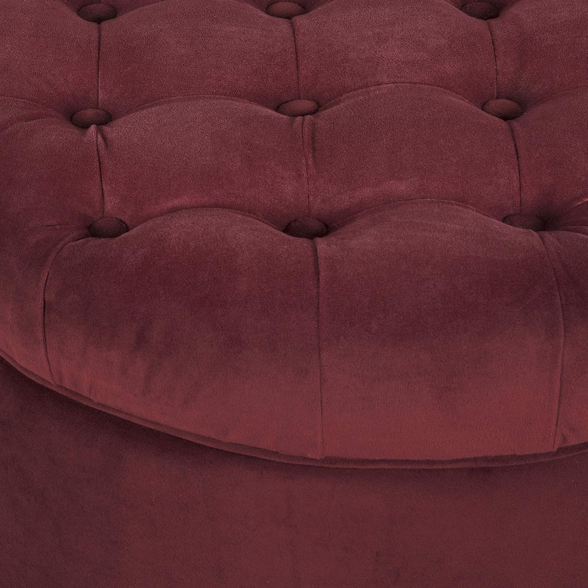 Large Button Tufted Velvet Storage Ottoman – Berry