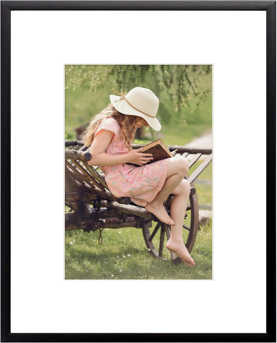 8" x 8" Aluminum Picture Frame with Mat – Gold