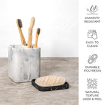 Marble Look Toothbrush Holder with Detachable Tray