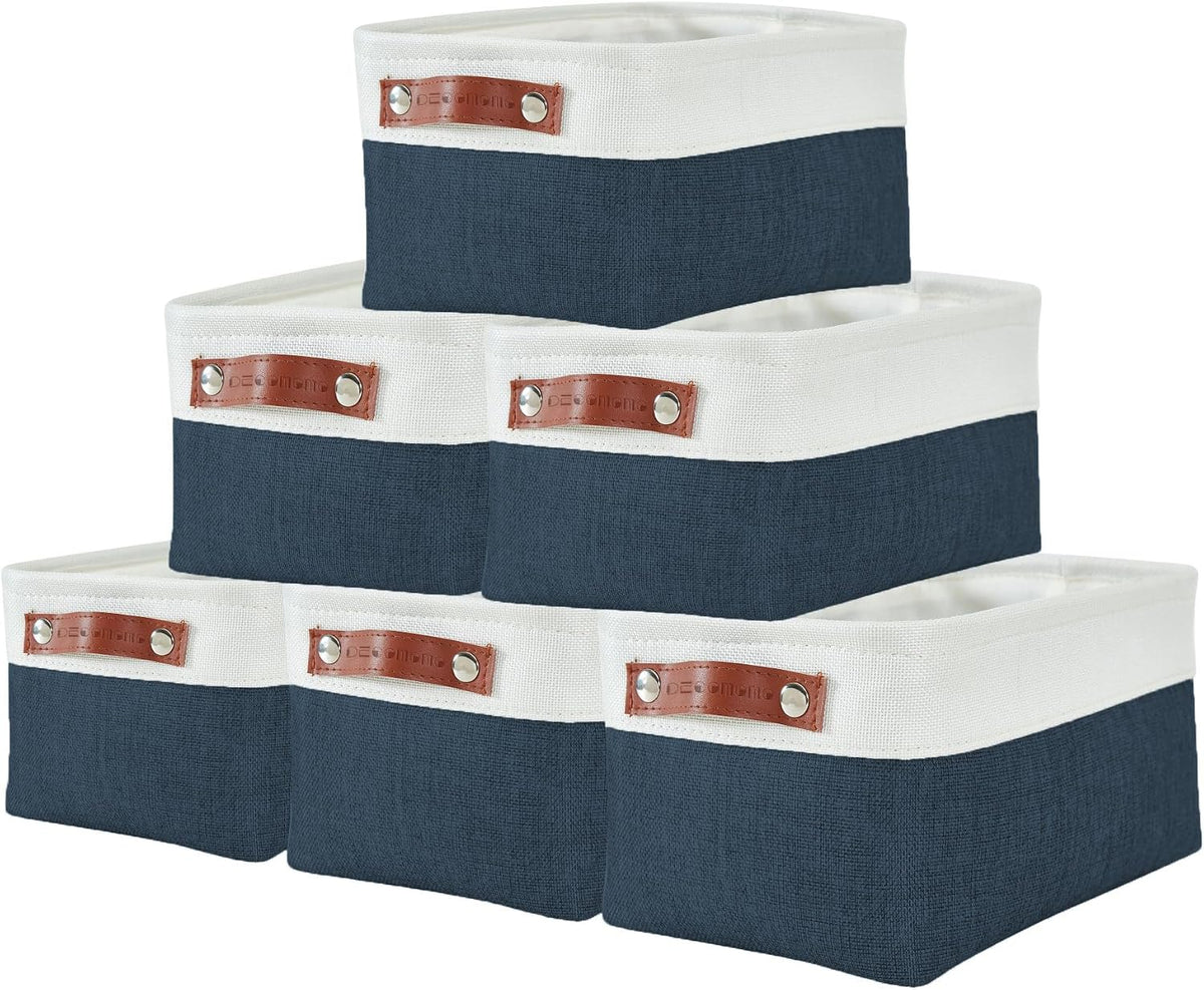 Large Fabric Storage Bins Set of 4 – Grey & White