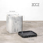 Marble Look Toothbrush Holder with Detachable Tray