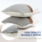 Farmhouse Stripe Pillow Covers Set of 2 – 20" x 20"