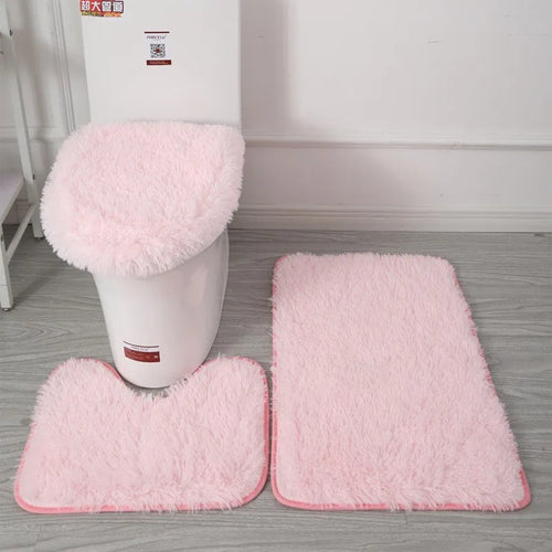 3-Piece Bathroom Rug & Toilet Lid Cover Set