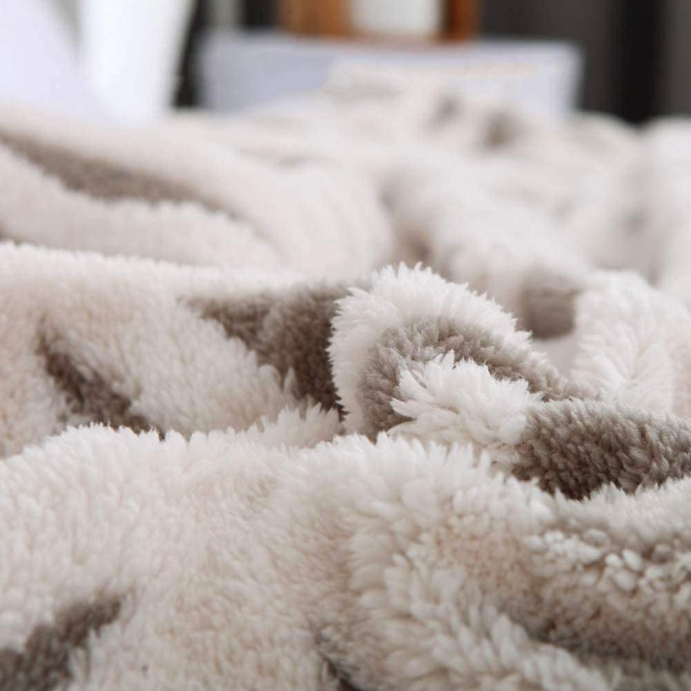Sherpa Fleece Throw Blanket – Grey, 71" x 80"