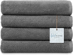 Franklin 100% Cotton Popcorn Textured Hand Towels – 6 Pack, Charcoal