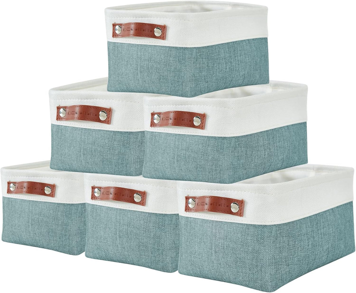 Large Fabric Storage Bins Set of 4 – Grey & White