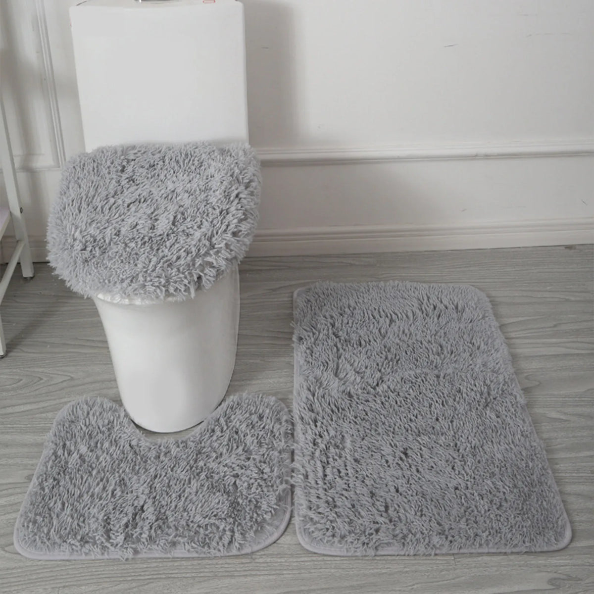 3-Piece Bathroom Rug & Toilet Lid Cover Set