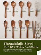Teak Wood Kitchen Utensil Set – 10 Piece Cooking Tool Collection