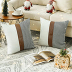 Farmhouse Stripe Pillow Covers Set of 2 – 20" x 20"