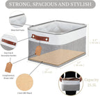 Large Fabric Storage Bins Set of 4 – Grey & White