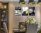 Wine Canvas Wall Art Set for Dining Room